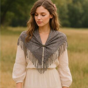 🖤 Crosstree Lane Sheer Triangle Lace Scarf
✨ Magnetic Closure One Size